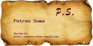 Petres Soma névjegykártya
